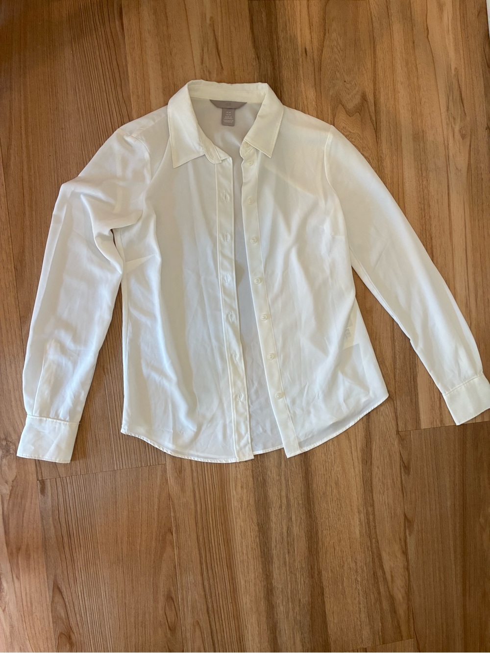 H&M White Long-Sleeve Dress Shirt